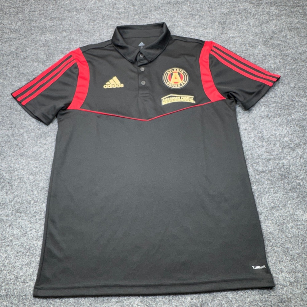 Atlanta United FC MLS Soccer Polo Shirt Mens Small Black Climalite adidas DP4953